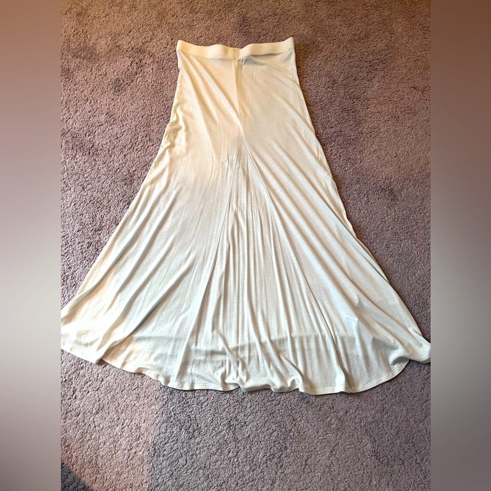 BCBG lightweight maxi skirt swim coverup in cream - size large
